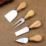 ست صبحانه خوری دسته چوبی ۴ عددی - Image 2