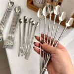 نی شربت قاشقی استيل نقره ای - Image 2